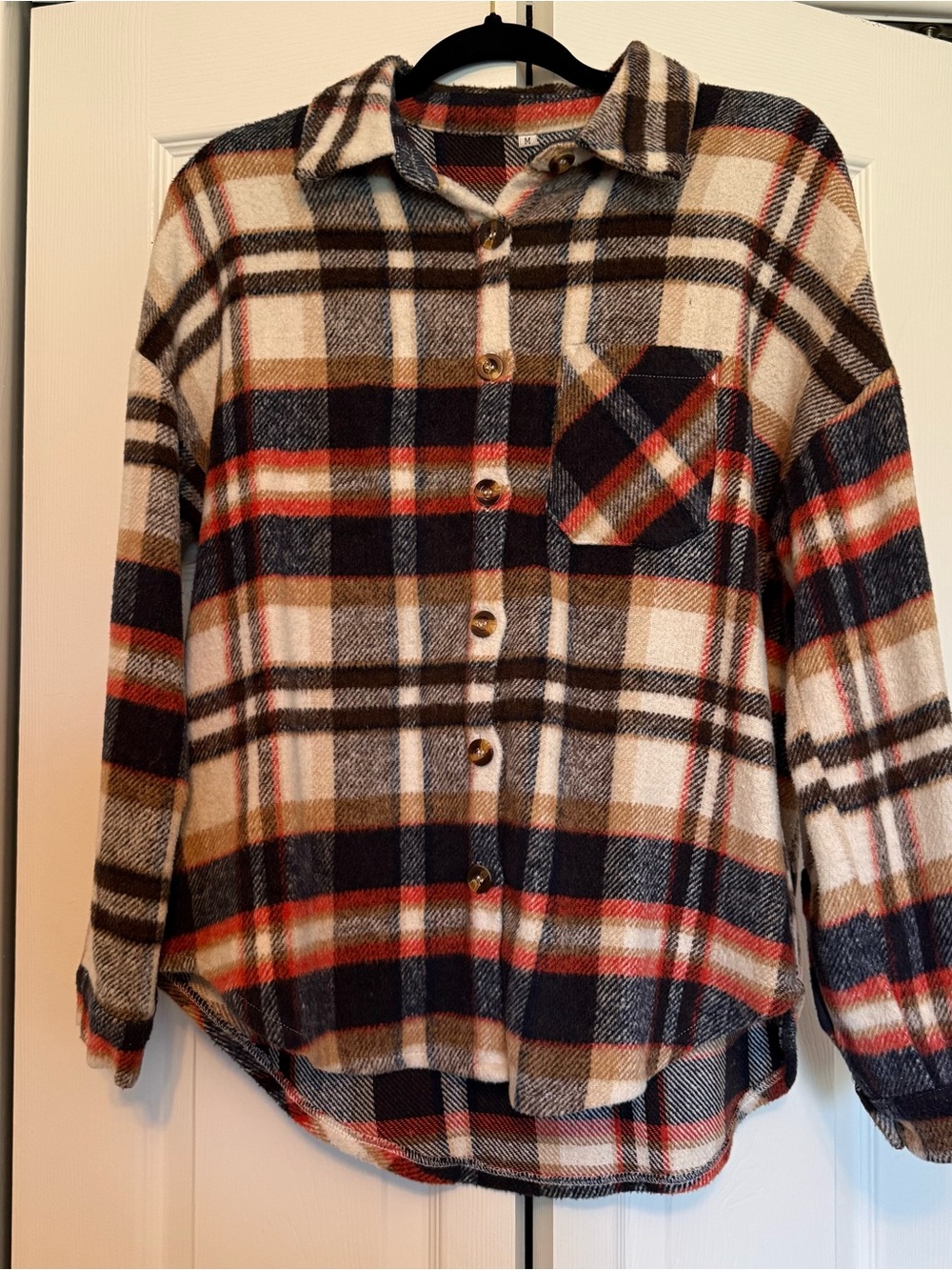 Plaid Button Up Shacket - Picture 2 of 6